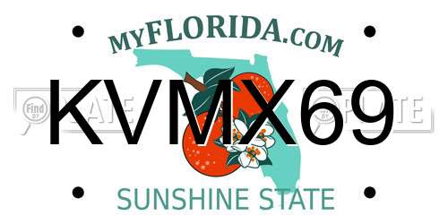KVMX69 Florida License Plate