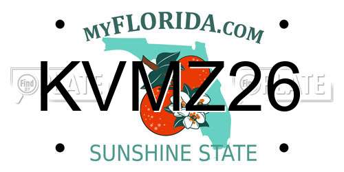 KVMZ26 Florida License Plate