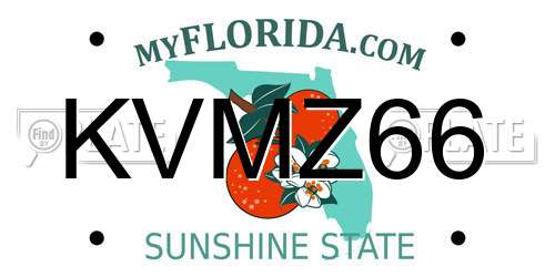 KVMZ66 Florida License Plate