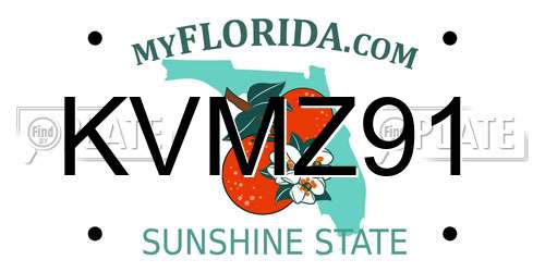 KVMZ91 Florida License Plate