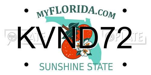 KVND72 Florida License Plate