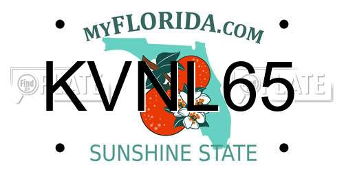 KVNL65 Florida License Plate