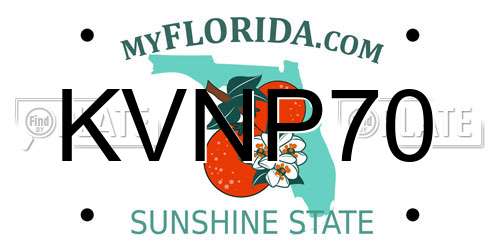 KVNP70 Florida License Plate