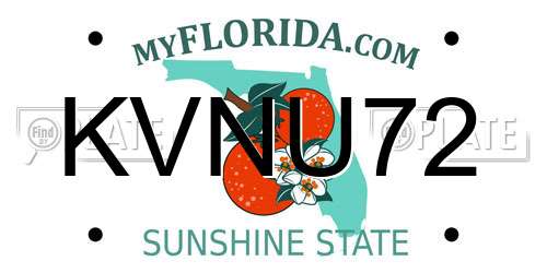 KVNU72 Florida License Plate