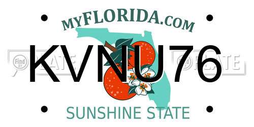 KVNU76 Florida License Plate