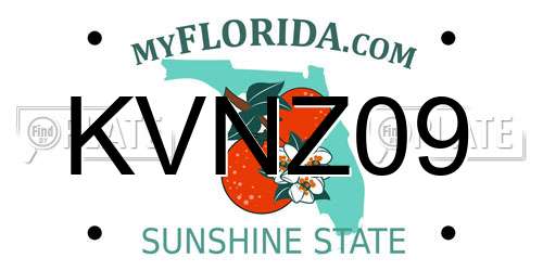 KVNZ09 Florida License Plate