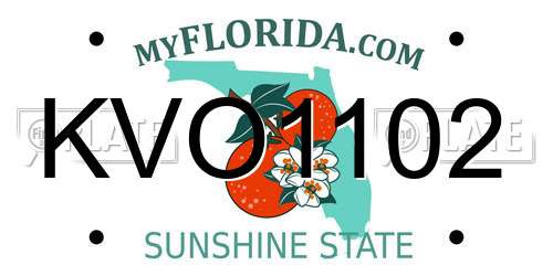 KVO1102 Florida License Plate