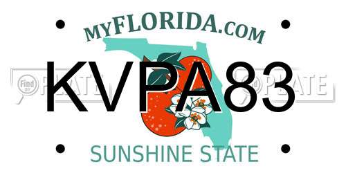 KVPA83 Florida License Plate