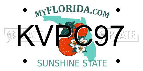 KVPC97 Florida License Plate