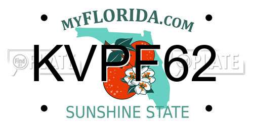 KVPF62 Florida License Plate