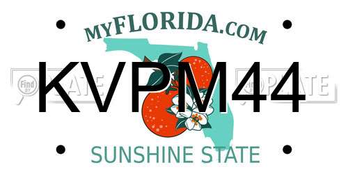 KVPM44 Florida License Plate