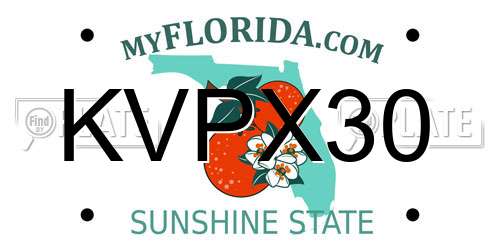 KVPX30 Florida License Plate
