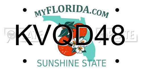 KVQD48 Florida License Plate