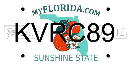 KVRC89 Florida License Plate