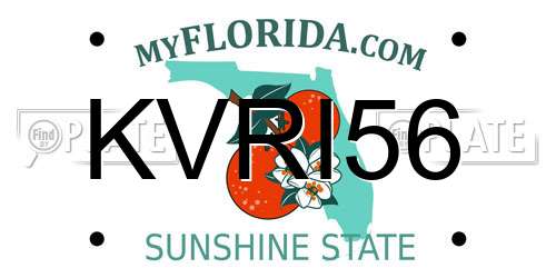KVRI56 Florida License Plate