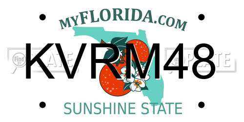 KVRM48 Florida License Plate