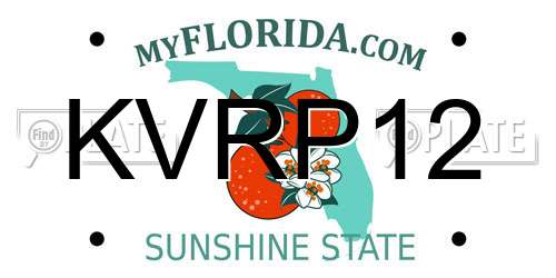 KVRP12 Florida License Plate