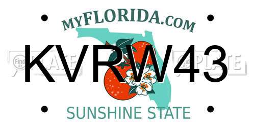 KVRW43 Florida License Plate