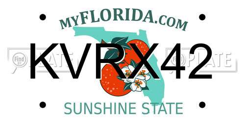 KVRX42 Florida License Plate