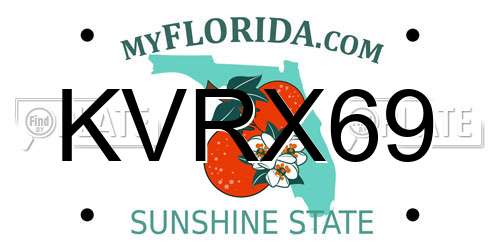KVRX69 Florida License Plate