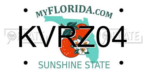 KVRZ04 Florida License Plate