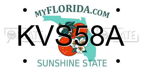 KVS58A Florida License Plate
