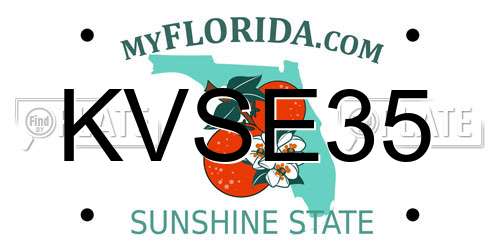 KVSE35 Florida License Plate