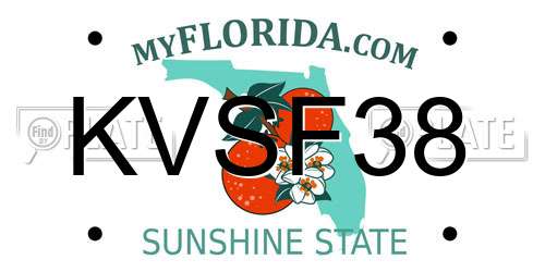KVSF38 Florida License Plate