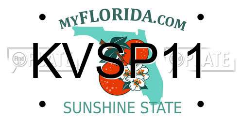 KVSP11 Florida License Plate