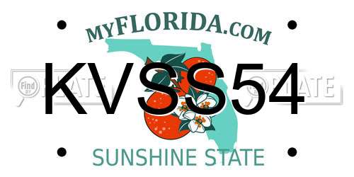 KVSS54 Florida License Plate