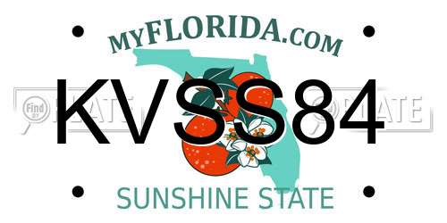 KVSS84 Florida License Plate