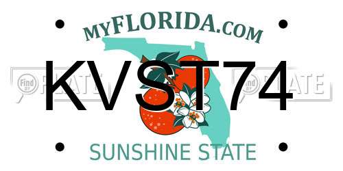 KVST74 Florida License Plate