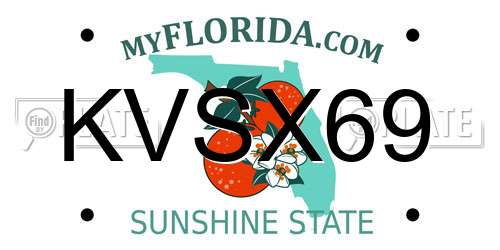 KVSX69 Florida License Plate