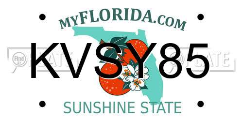 KVSY85 Florida License Plate