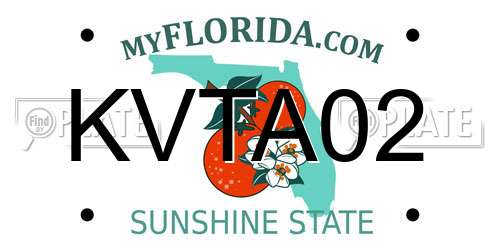 KVTA02 Florida License Plate