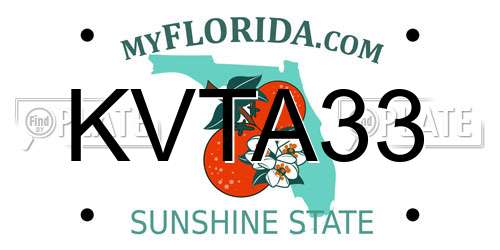 KVTA33 Florida License Plate