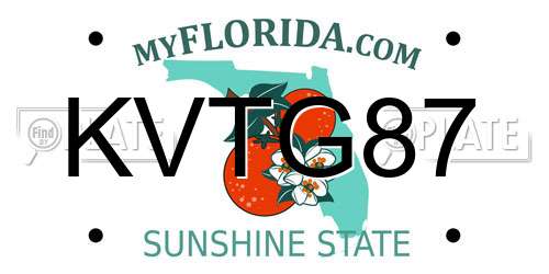 KVTG87 Florida License Plate