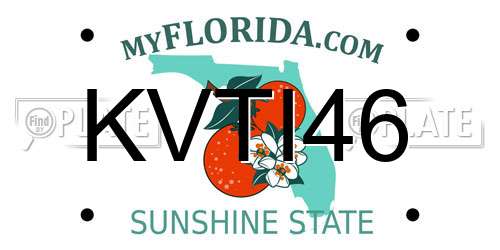 KVTI46 Florida License Plate