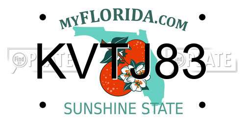 KVTJ83 Florida License Plate
