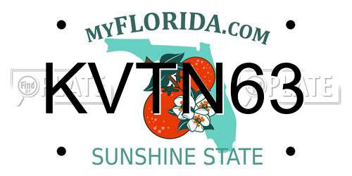 KVTN63 Florida License Plate