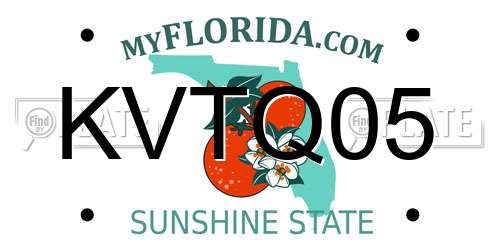 KVTQ05 Florida License Plate