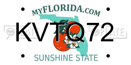 KVTQ72 Florida License Plate