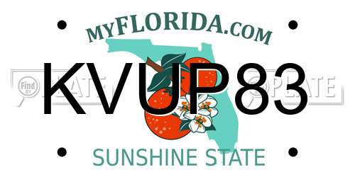 KVUP83 Florida License Plate
