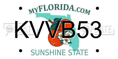 KVVB53 Florida License Plate