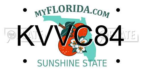 KVVC84 Florida License Plate