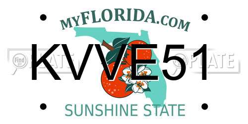 KVVE51 Florida License Plate