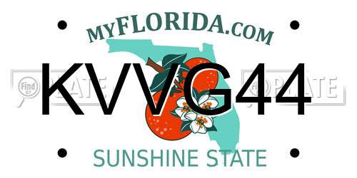 KVVG44 Florida License Plate