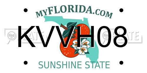 KVVH08 Florida License Plate