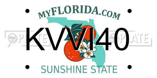 KVVI40 Florida License Plate