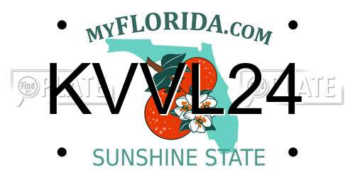 KVVL24 Florida License Plate